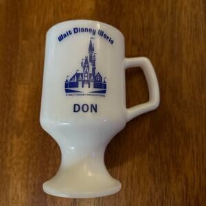 Vintage Walt Disney World Milk Glass Mug Coffee Cup